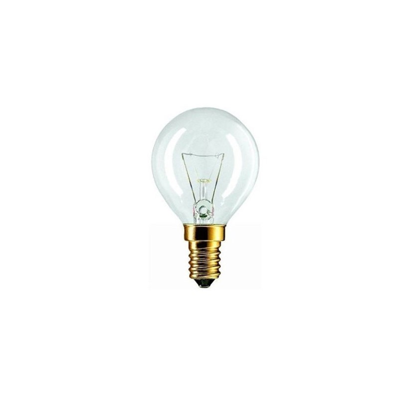 Lampada sfera chiara incandescenza 60w E14 230v vetro trasparente