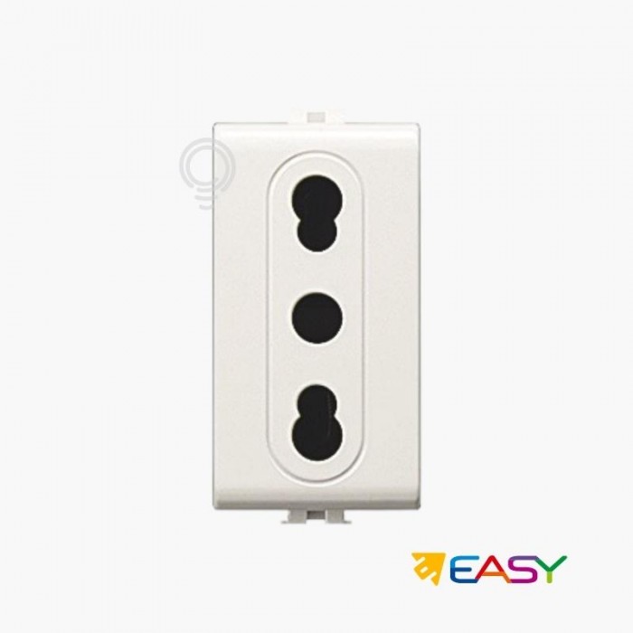 Presa elettrica sicurezza bipasso 16a 2p+t compatibile matix