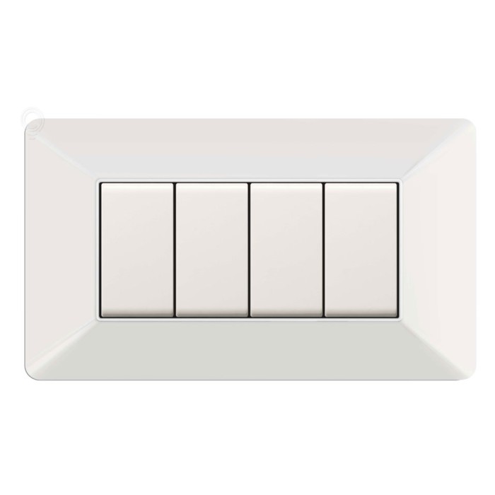 Placca coprinterruttore 4 moduli colore bianco compatibile matix