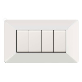 Placca coprinterruttore 4 moduli colore bianco compatibile matix