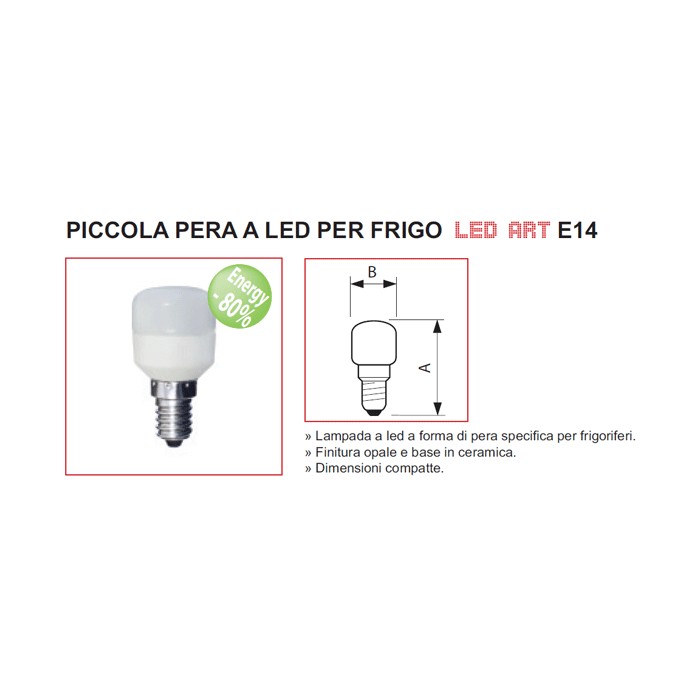 Lampadina led mignon e14 p/pera 1,5w 15w 4000k bianca shot