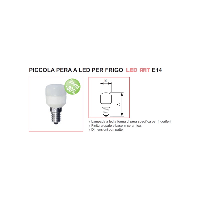 Lampadina led mignon e14 p/pera 1,5w 15w 4000k bianca shot