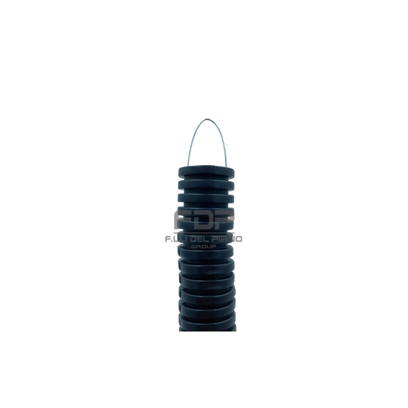 Tubo corrugato flessibile con tirafilo nero 20d 100mt pvc 