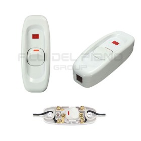 Weißer elektrischer kabelpassschalter für 10a tischleuchten