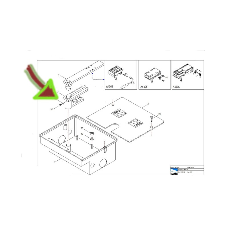 Leva aggancio sblocco - motore frog 119ria042 came