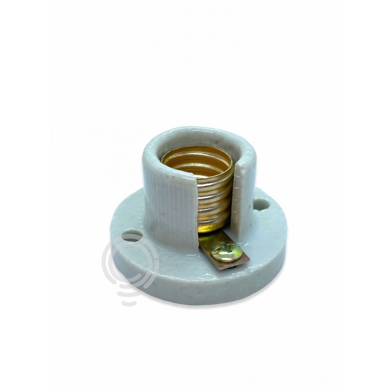 Portalampada porcellana mignon e14 a base tonda