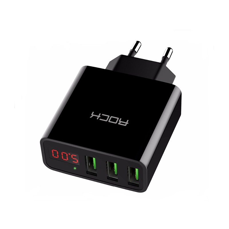 Caricatore elettrico 3 porte usb ac100-240v...