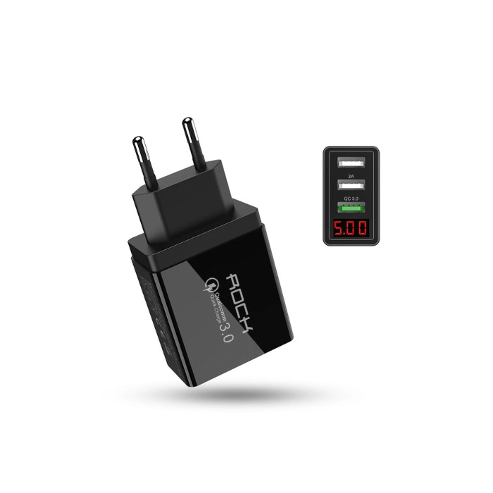 Ladegerät 3 usb-anschlüsse ac100-240v smartphone schwarz 2