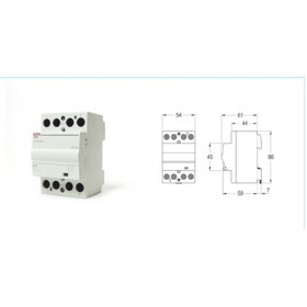 Contattore di potenza elfa 40a 2no 230v ac/dc VI402006