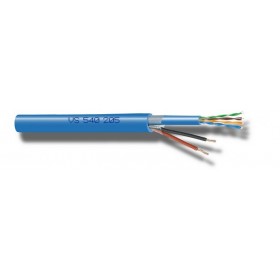 Cavo lan videosorveglianza 4x 2,050 + 2x050mmq colore blu 100mt