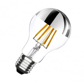 Lampada sfera cupola argentata e27 led 53w 7w 680lm shot 2700k