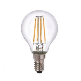 Lampada sfera mignon vintage led 4,5w a filamento e14 chiara 2700k