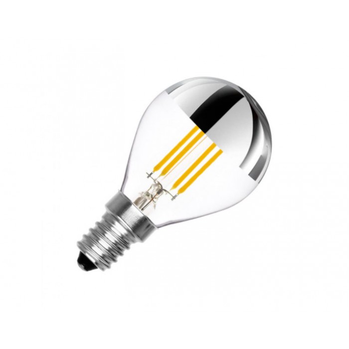 Lampe sphère à dôme argenté e14 led 35w 4,5w 400lm shot