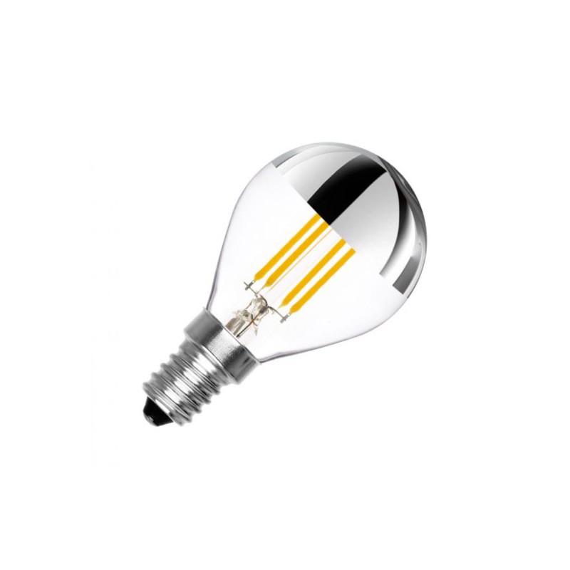 Lampe sphère à dôme argenté e14 led 35w 4,5w...