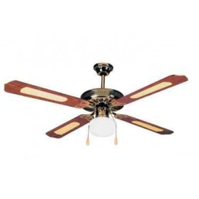 Ceiling fan 1 light E27 D.130cm 3 speed 4 wooden blades