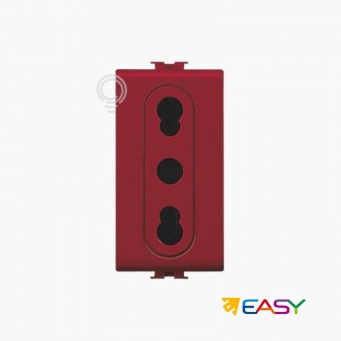 Prise électrique de sécurité by-pass rouge 16a 2P T...