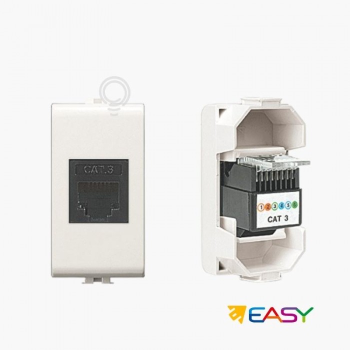 Presa telefonica RJ11 plug 6/4 RJ12 6/6 1 modulo compatibile Matix