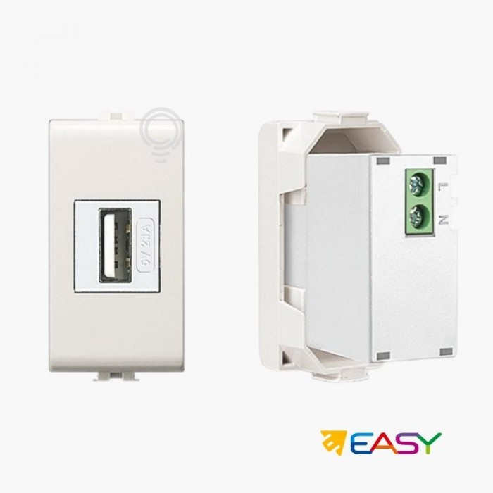 Presa alimentatore USB da incasso aggancio Kystone 1 modulo Matix