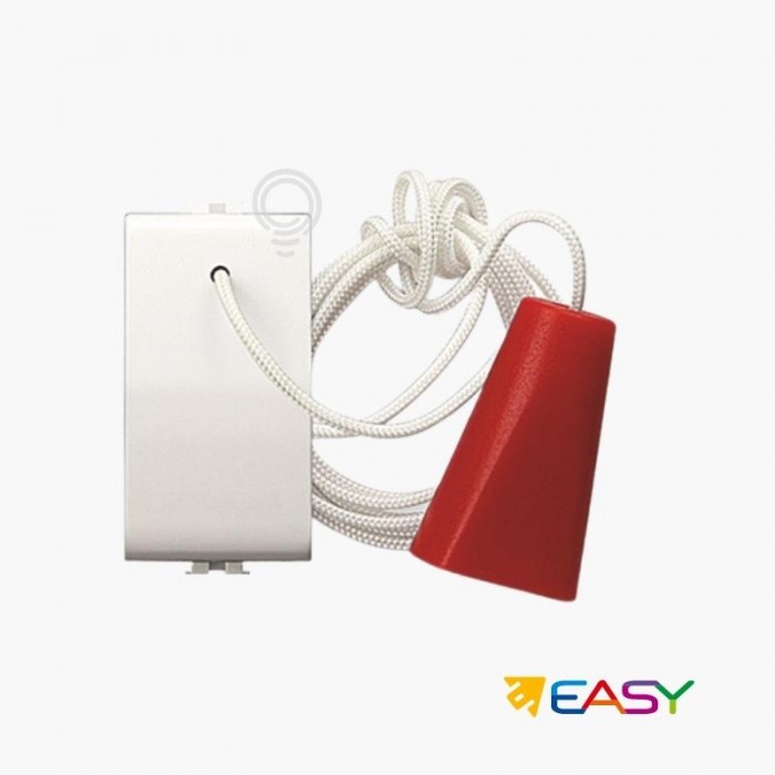 Pulsante elettrico unipolare a tirante EASY 16a Bianco 1 modulo Elettrocanali 