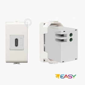 Presa alimentatore USB tipo C 1 modulo aggancio Keystone