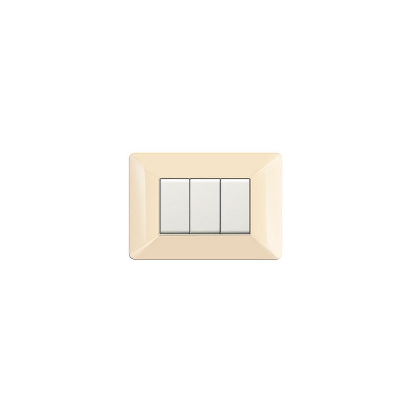 Placca coprinterurttore 3 moduli colore avorio compatibile Matix