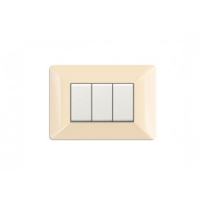 Placca coprinterurttore 3 moduli colore avorio compatibile Matix