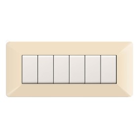 Placca coprinterurttore 6 moduli colore avorio compatibile Matix