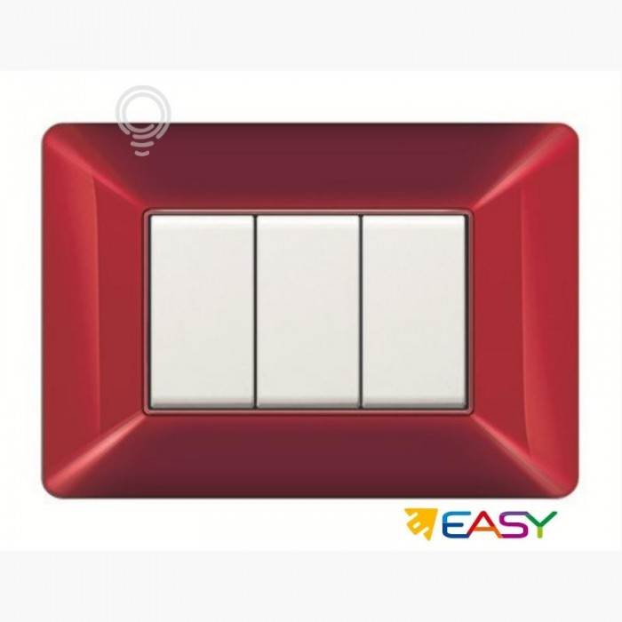 4-module amaranth-colored switch cover plate compatible...