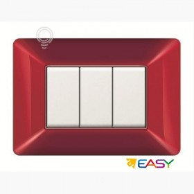 Plaque de recouvrement dinterrupteur de couleur amarante 6 modules compatible avec Matix