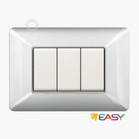 4-module light aluminum switch cover plate compatible with Matix