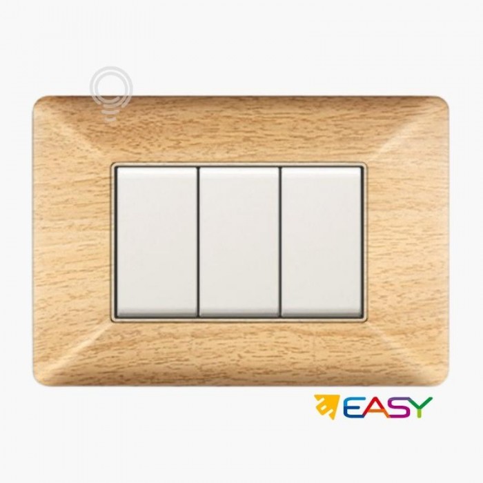 6-module birch-colored switch cover plate compatible with...