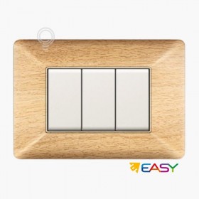 Placca coprinterurttore 6 moduli colore Betulla compatibile Matix