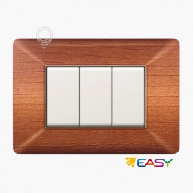 Plaque de recouvrement dinterrupteur 3 modules, couleur bois clair, compatible avec Matix