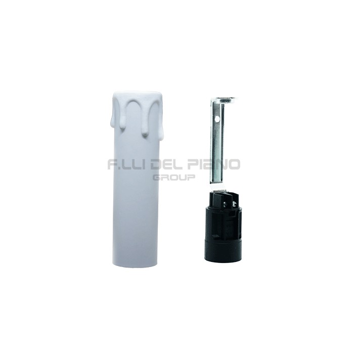Lustre bougie douille plastique h.65 blanc 1200bi