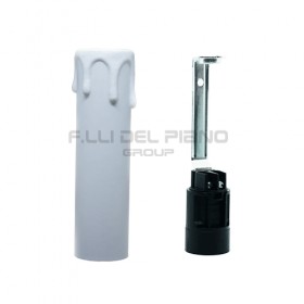 Candela portalampada plastica lampadario h.65 bianco 1200bi 
