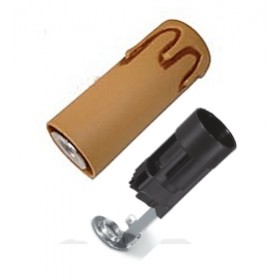 Candela portalampada plastica h85mm antico 1201anz