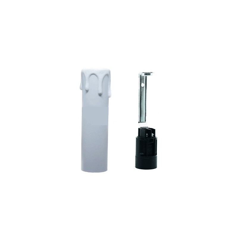 Candela portalampada plastica lampadario h100 bianco 1202bi 