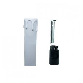 Candela portalampada plastica lampadario h100 bianco 1202bi 