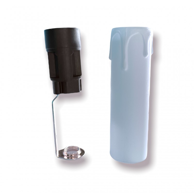 Plastic electric lamp holder h85mm white 1201bi