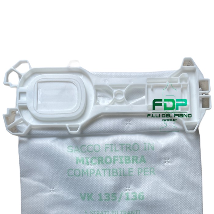 Sacchetto di stoffa adattabile per aspirapolvere folletto vk135/136 Pz6 2