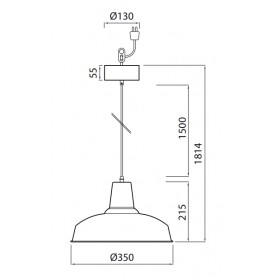 Sospensione loft35 pendant 1 x E27 Max 60w  nero 