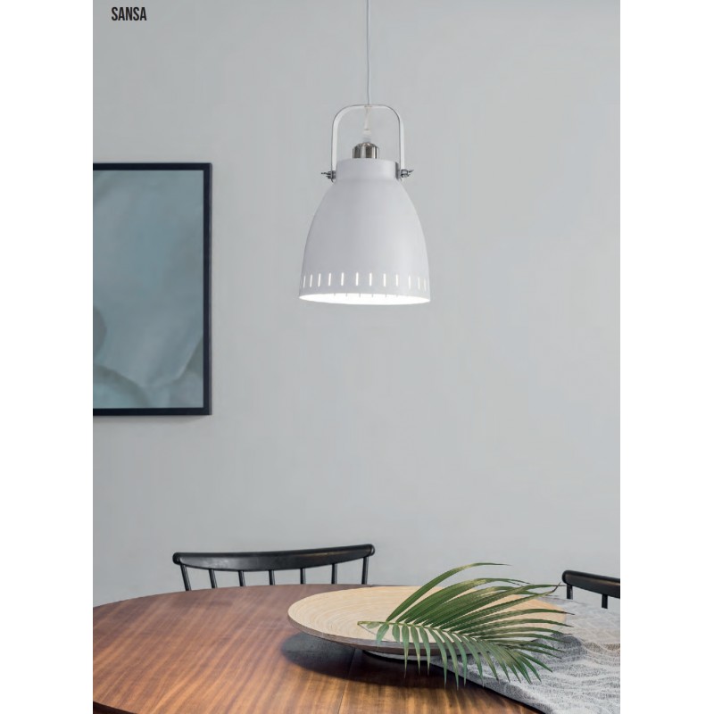 Sansa Pendelleuchte 1 x E27 Max 40W weiß