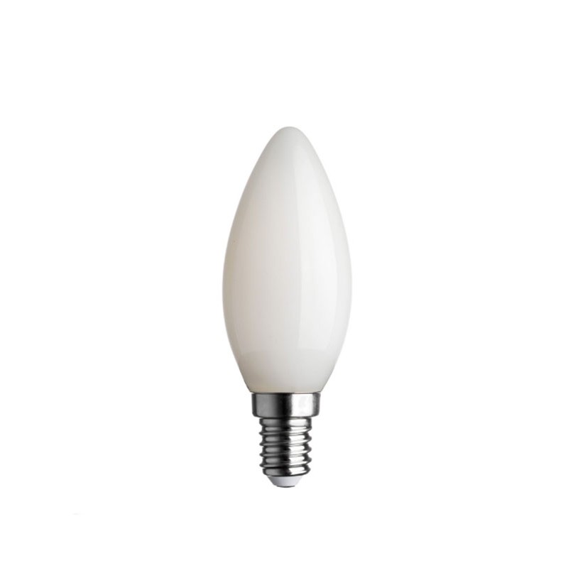 Lampada oliva a LED luce calda vetro opale 6w E14 MIGNON 2700k