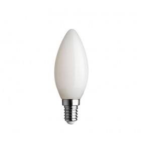 Lampada oliva a LED luce calda vetro opale 6w E14 MIGNON 2700k 