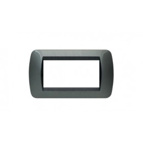 Placca living international 4p acciaio scuro L4804AC bticino