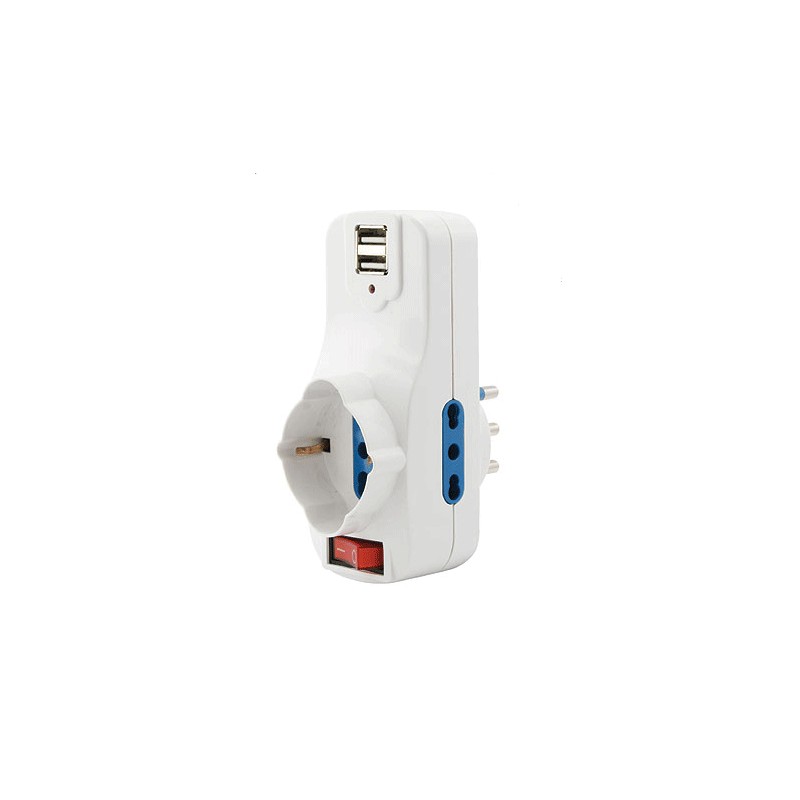 Prise adaptateur électrique tournante 3prises 2...