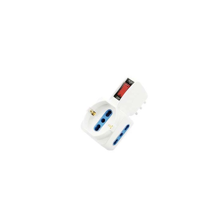 Triple plug electrical adapter plug 16A T 2bypass 1socket...