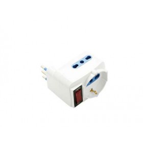 Triple plug electrical adapter plug 16A T 2bypass 1 Unel 1 switch