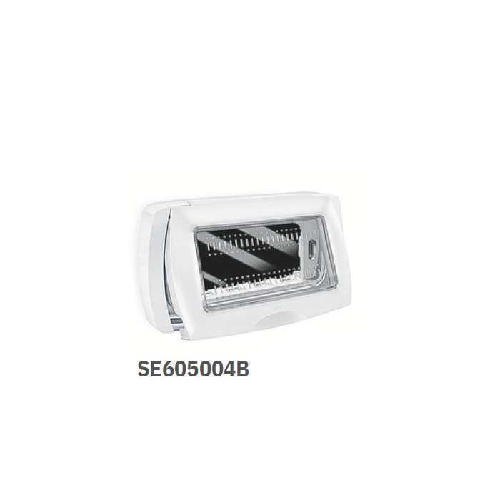 Plaque autoportante 4 modules avec porte IP55 White Matix