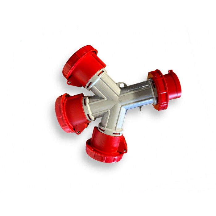 Adaptateur électrique CEE 220v 32A 3sorties rouge 4P T...